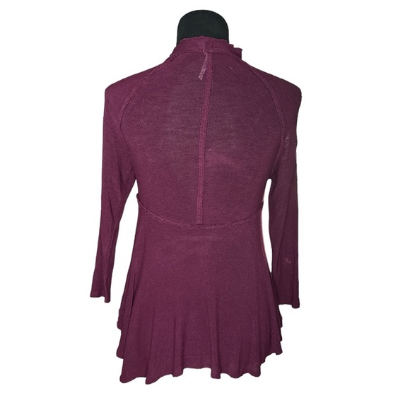 Free People Mock Turtleneck Asymmetrical Tunic Top - Picture 3 of 6